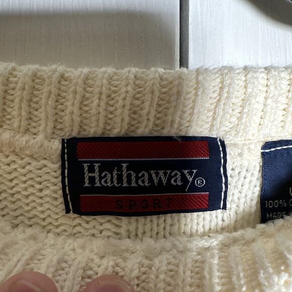 Vintage Hathaway Sport Men’s Large Golf Sweater Beige Made In USA - Picture 3 of 8